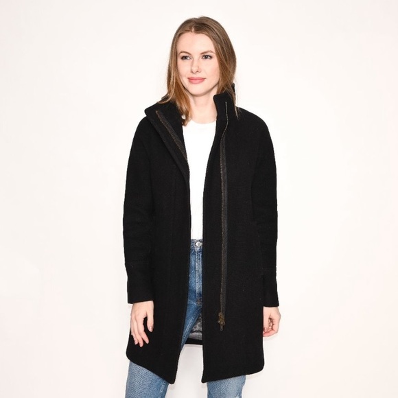 J. Crew Jackets & Blazers - J. Crew Cocoon Coat in Stadium Cloth Wool, Black, Size 4